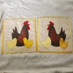 Quilted Chicken Decor Hen And Chicks